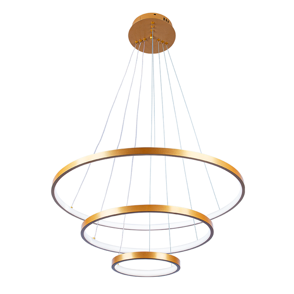 Lustre Led Moderno Luxuoso 3 Anéis Ring 20 40 E 60cm 55w 6500
