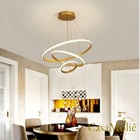 Lustre Led Moderno Pendente 113w Dourado C/ Controle 80cm
