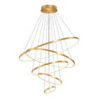 Lustre Led Moderno Pendente Anéis 5 Arcos Dourado Brinovar