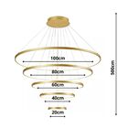 Lustre Led Moderno Pendente Anéis 5 Arcos Dourado Brinovar