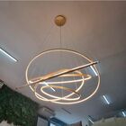 Lustre Led Moderno Pendente Anéis 5 Arcos Dourado Brinovar
