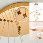 Lustre Led Moderno Pendente Anéis 5 Arcos Dourado Brinovar