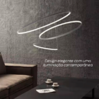 Lustre Led Moderno Pendente Anéis Led 89w 3 Arcos Branco