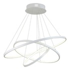 Lustre Led Moderno Pendente Anéis Led 89w 3 Arcos Branco