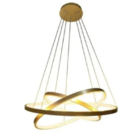 Lustre Led Moderno Pendente Anéis Led 89w 3 Arcos Dourado