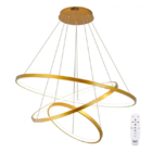Lustre Led Moderno Pendente Anéis Led 89w 3 Arcos Dourado
