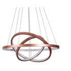 Lustre Led Moderno Pendente Anéis Led 89w 3 Arcos Rose