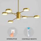 Lustre Led Nórdico Galáxia 6 Hastes Luminária Pendente Teto S