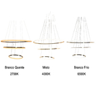 Lustre Luminaria 3 Em 1 Aneis Arco Pendente Led Perfil Infini