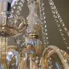Lustre Luminária De Cristal Ambar Luxo 18 Braços
