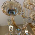 Lustre Luminária De Cristal Champanhe Luxo 8 Braços