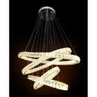 Lustre Luminária De Teto Led Oval 4 Anéis Cristal K9 E Inox P