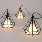 Lustre Luminaria Diamante Pendente Iluminação Luz Decoração V