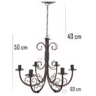 Lustre Luminária Ferro De Teto Rústico Arabescos Decoração 6