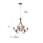 Lustre Luminária Ferro Medieval 6 Braços Decoração Rústico Ar