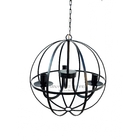 Lustre Luminária Globo Ferro De Teto Preto Rústico Decoração