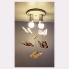 Lustre Luminária Infantil Borboletas Bronze E Rosa 20x47