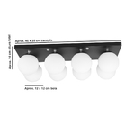 Lustre Luminária Octuplo Preto Orby Bolinha 60x25 Cm