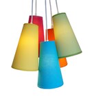 Lustre Luminária Pendente 5 Cúpulas Cacho Super Colors Bivolt