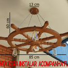 Lustre Luminária Pendente 85cm Leme De Navio Rústico 4b