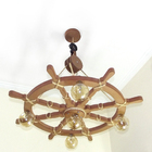 Lustre Luminária Pendente 85cm Leme De Navio Rústico 5b