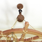 Lustre Luminária Pendente 85cm Leme De Navio Rústico 5b