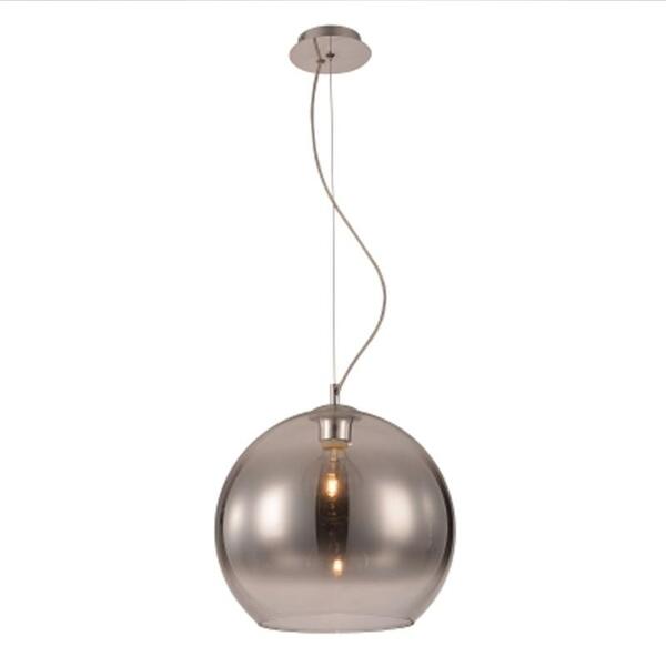 Lustre Luminária Pendente Bocci Cromado E Fume Para 1 Lâmpada