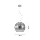 Lustre Luminária Pendente Bocci Cromado E Fume Para 1 Lâmpada