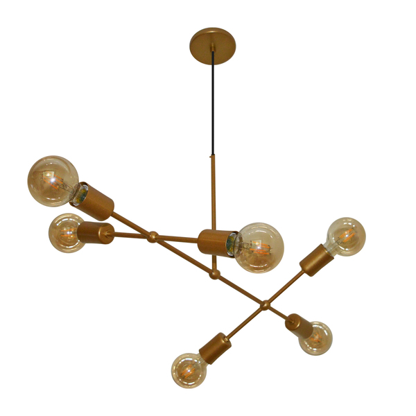 Lustre Luminária Pendente Com 6 Braços (hastes) - Ideal Mesa