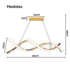 Lustre Luminária Pendente De Led Helix Espiral Dourado 45W