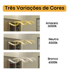 Lustre Luminária Pendente De Led Helix Espiral Dourado 45W