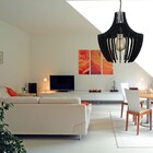 Lustre Luminária Pendente De Madeira Mdf Mod. Grip Preto