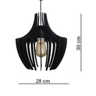 Lustre Luminária Pendente De Madeira Mdf Mod. Grip Preto