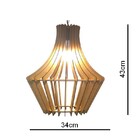 Lustre Luminária Pendente De Madeira Mdf Mod. Orient