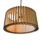 Lustre Luminária Pendente De Madeira Mdf Mod. Paris Gd Inclin
