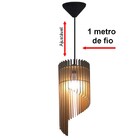 Lustre Luminária Pendente De Madeira Mdf Mod. Pena