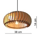 Lustre Luminária Pendente De Madeira Mdf Mod. Sophia Gd Incli
