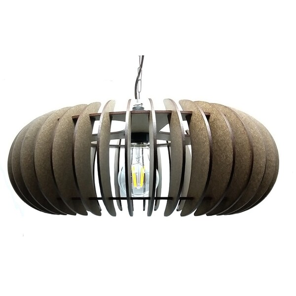 Lustre Luminária Pendente De Madeira Mdf Mod. Sophia Gd Reto