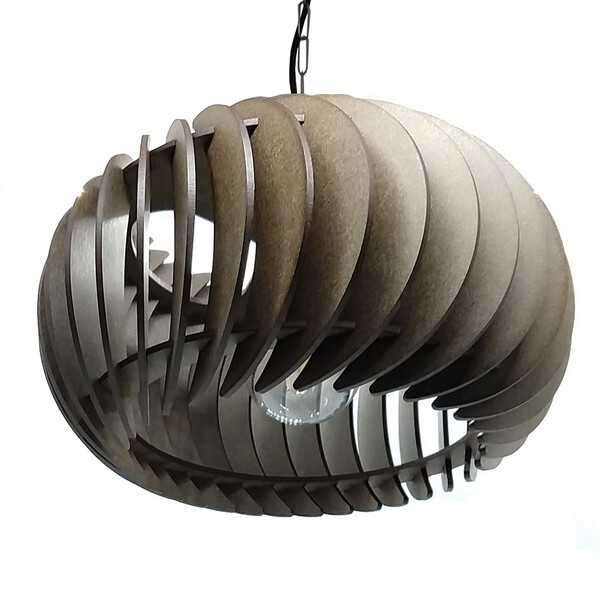 Lustre Luminária Pendente De Madeira Mdf Mod. Sophia Pq Incli