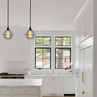 Lustre Luminária Pendente Diamante Preto 2m + Lâmpada St64