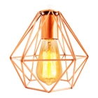 Lustre Luminária Pendente Diamante Retro Cobre 3m Fl