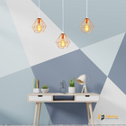 Lustre Luminária Pendente Diamante Retro Cobre Fl