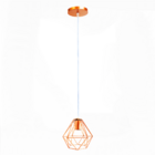 Lustre Luminária Pendente Diamante Retro Cobre Fl