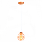 Lustre Luminária Pendente Diamante Retro Cobre Fl