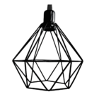 Lustre Luminária Pendente Diamante Retro Preto 2m Fl