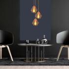 Lustre Luminária Pendente Diamante Triplo Cobre + Lamp. St64