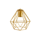 Lustre Luminária Pendente Diamante Triplo Dourado Tr 2m Fl