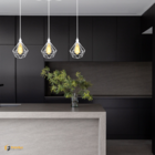 Lustre Luminária Pendente Diamante Vintage Branco Fl