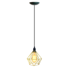 Lustre Luminária Pendente Diamante Vintage Dourado Fl