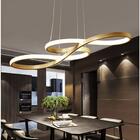 Lustre Luminaria Pendente Dourado De Led 3000k 36w 75cm